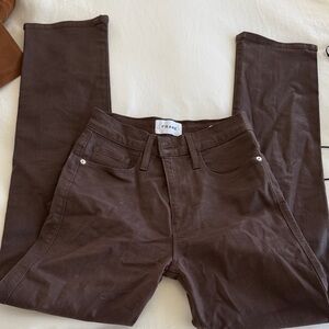 FRAME coated brown jeans